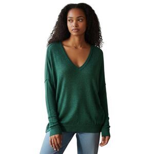 GIBSONโGREEN V-NECK SWEATER SZ.S EUC.